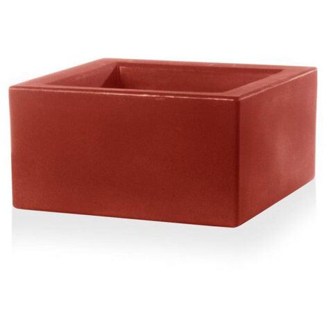 Vaso Moderno "Cubo Schio Basso" Essential in plastica da giardino per fiori e piante -Bianco
