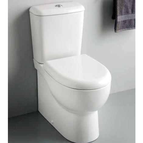Set WC E Bidet In Ceramica Bianca - Con Sciacquone A Doppio Scarico E Chiusura Morbida