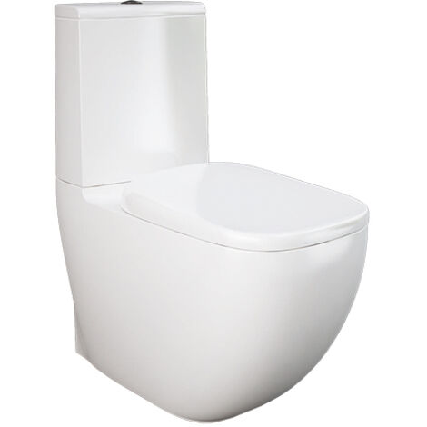 Vaso monoblocco illusion filo muro rimless fissaggi nascosti senza cassetta e copriwater.