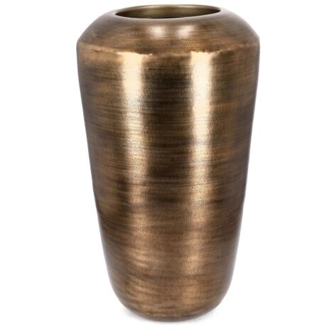 Vaso "Nadu" tondo in metallo per uso interno ed esterno h 89 cm -Nero