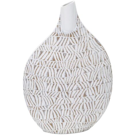Vaso Nairobi 30,5x46,5x11,5 cm in Poliresina Bianco