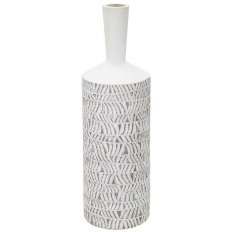 Vaso Nairobi Bottle 15x49,5x15 cm in Poliresina Bianco