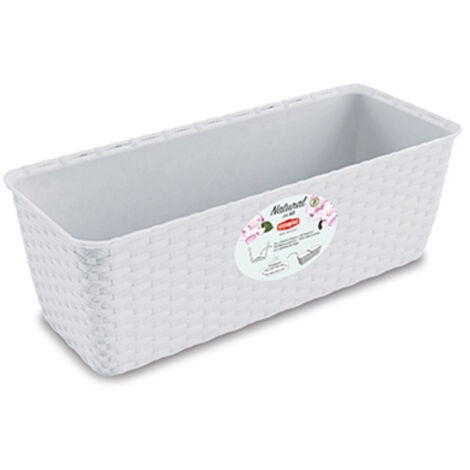 Vaso Natural Rett. Bianco 50X18 H 16 Stefanpl