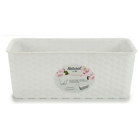 Vaso Natural Rett. Blanco 30X13 H 11 Stefanpl