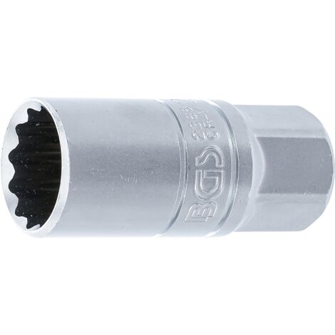 Vaso para bujías con goma, 12 caras  entrada 12,5 mm (1/2")  21 mm