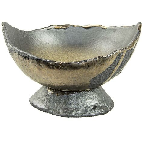 Vaso per bonsai Giapponese Morrisan ovale in gres smaltato viola-grigio antracite 13,5x11,5x4-5 cm - B14-15