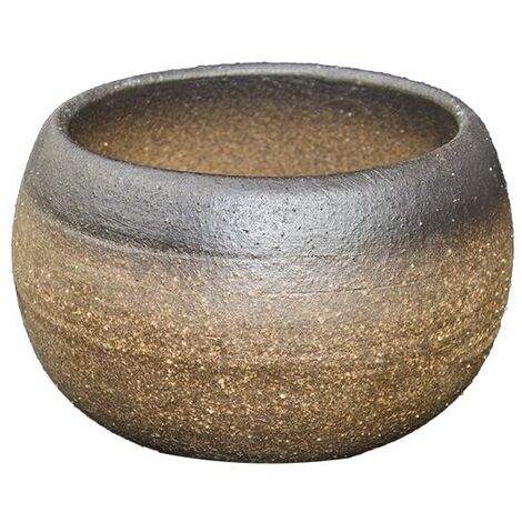 Vaso per bonsai Giapponese Morrisan rotondo in gres sabbiato 6,5x6,5x4,5 cm - B06-21