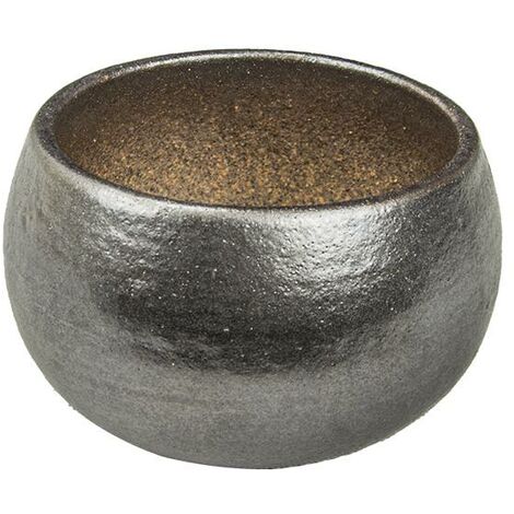 Vaso per bonsai Giapponese Morrisan rotondo in gres sabbiato 6,5x6,5x4,5 cm - B06-23