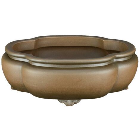 Vaso per bonsai ovale (forma mokko) in gres 34,5x27,5x11 cm - SM006