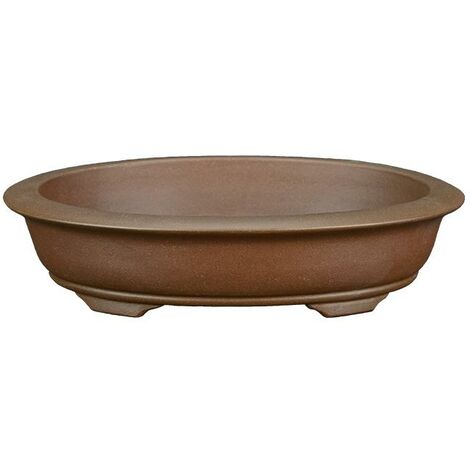 Vaso per bonsai ovale in gres 17x12,5x3,5 cm - SM150