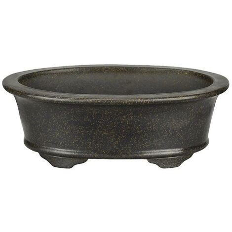 Vaso per bonsai ovale in gres 19x12x6 cm - B116a