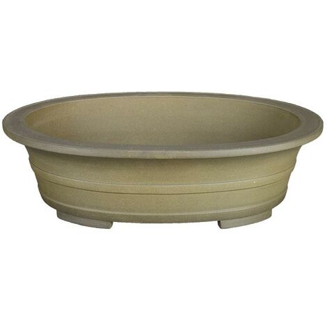 Vaso per bonsai ovale in gres 40x30,5x10 cm - SM012