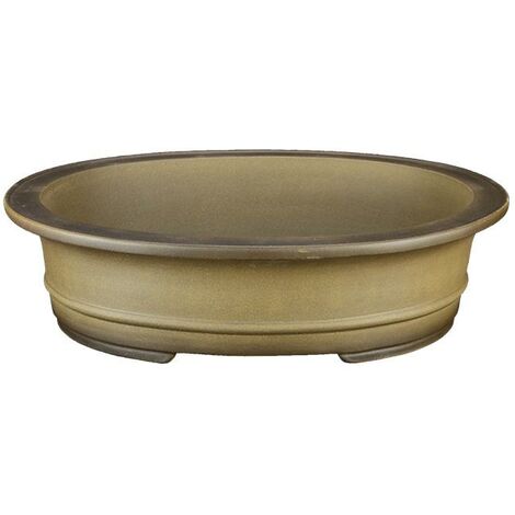 Vaso per bonsai ovale in gres 40x31x10,5 cm - SM031