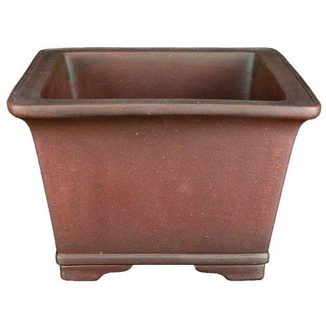 Vaso per bonsai quadrato in gres 19x19x13,5 cm - SM073b