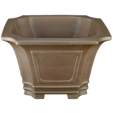 Vaso per bonsai quadrato in gres 21x21x14,5 cm - SM074c