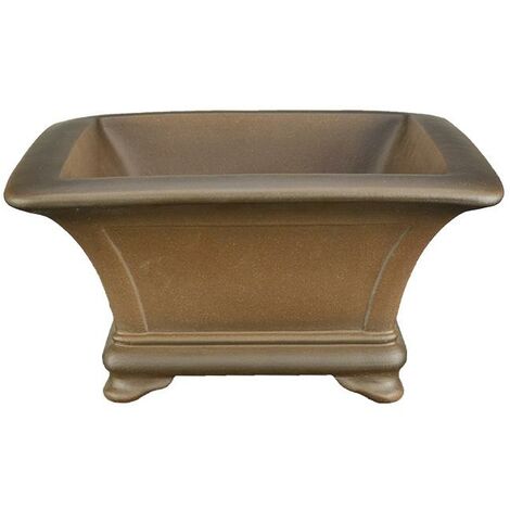 Vaso per bonsai quadrato in gres 32x32x15,5 cm - SM066a