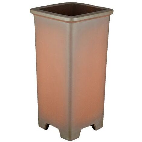 Vaso per bonsai quadrato (stile a cascata) in gres 11,5x11,5x26,5 cm - B142
