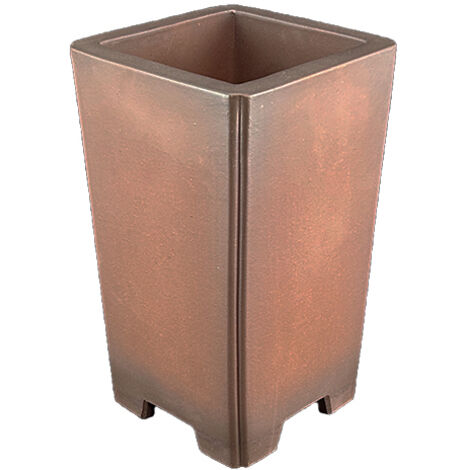 Vaso per bonsai quadrato (stile a cascata) in gres 12,5x12,5x25 cm - B153b
