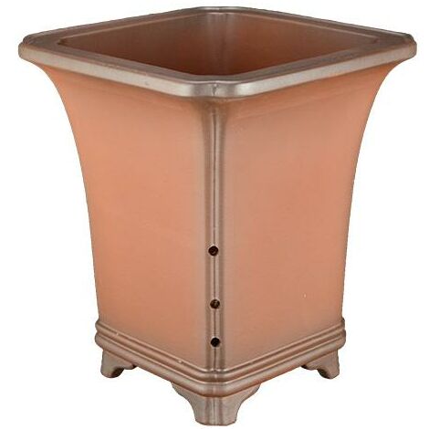 Vaso per bonsai quadrato (stile a cascata) in gres 18x18x23,5 cm - B034