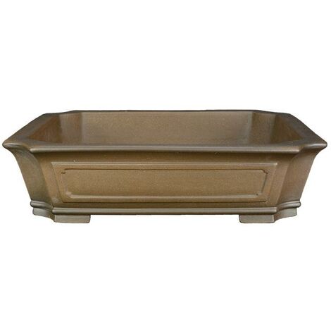Vaso per bonsai rettangolare in gres 32x27,5x7 cm - SM041b