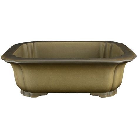 Vaso per bonsai rettangolare in gres 34,5x26,5x11 cm - SM059b