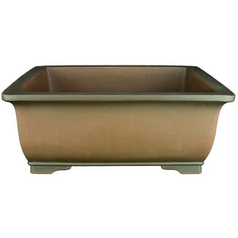 Vaso per bonsai rettangolare in gres 34,5x27,5x13,5 cm - SM043