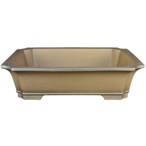 Vaso per bonsai rettangolare in gres 35,5x28x9 cm - SM035b