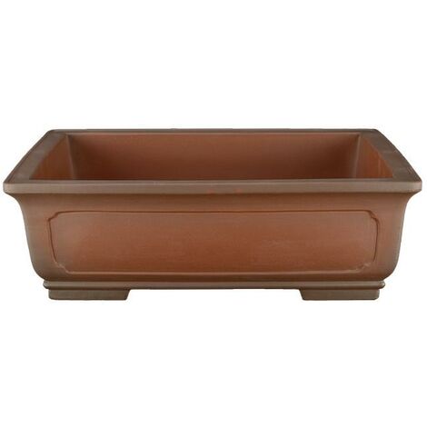 Vaso per bonsai rettangolare in gres 36x25,5x10 cm - B102