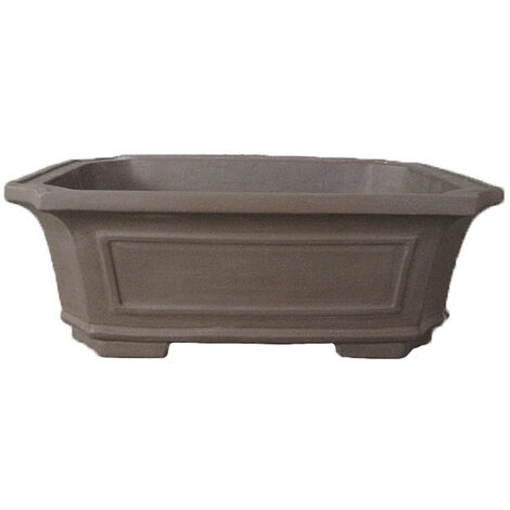 Vaso per bonsai rettangolare in gres 43,5x29,5x15 cm - GL107b