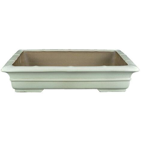 Vaso per bonsai rettangolare in gres smaltato verde acqua 42,5x29x8 cm - YP106PV3