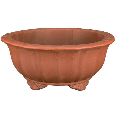 Vaso per bonsai rotondo (forma a fior di loto) in gres 42x42x16 cm - GLA28b