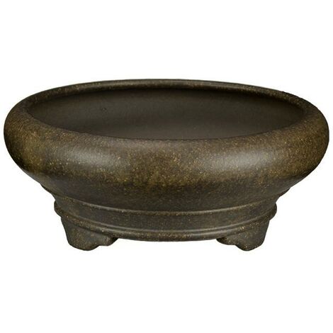 Vaso per bonsai rotondo in gres 16,5x16,5x5,5 cm - B123