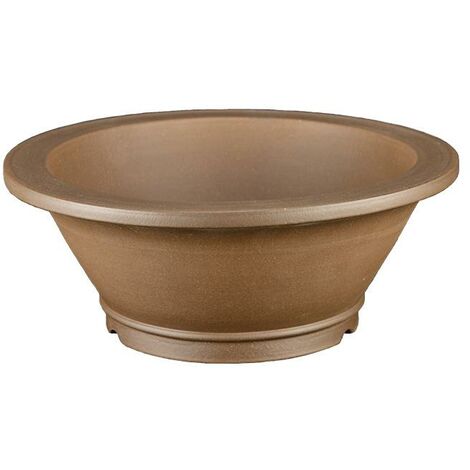 Vaso per bonsai rotondo in gres 20x20x8,5 cm - SM078d