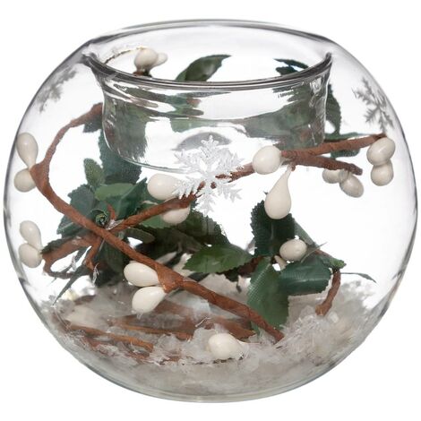 Vaso per candele in vetro decorato - Modello c - Feeric lights & christmas