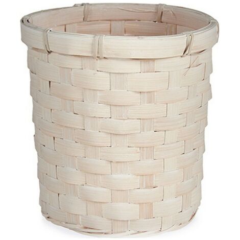 Vaso per Fiori e Piante - Giftdecor - Rotondo in Bambù - Bianco - 17x17x15 cm - Multicolore