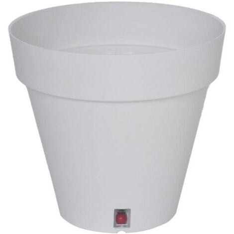 Vaso per fiori rotondo RIVIERA LOFT - Plastica - Diametro 30 cm - Bianco