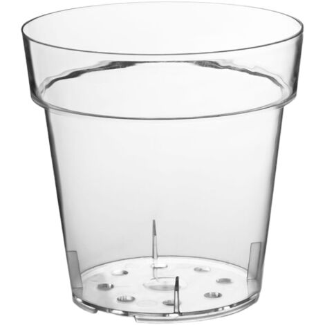 VASO per ORCHIDEE tondo TRASPARENTE KRISS orchidea Ø 17 cm Tera FORATO