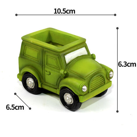 Vaso per piante grasse in resina a forma di auto vasi per fioriere carini camion Cactus vasi per piante piccola pianta scrivania da interno Decor decorazione da tavola regalo,Green