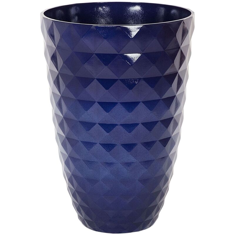 Vaso per Piante Rotondo Argilla Blu Navy Design Moderno 50 x ⌀ 35 cm Feriza