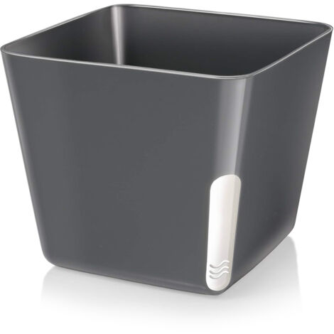 Vaso Per Piante Quadrato Metallo Nero 13x11cm