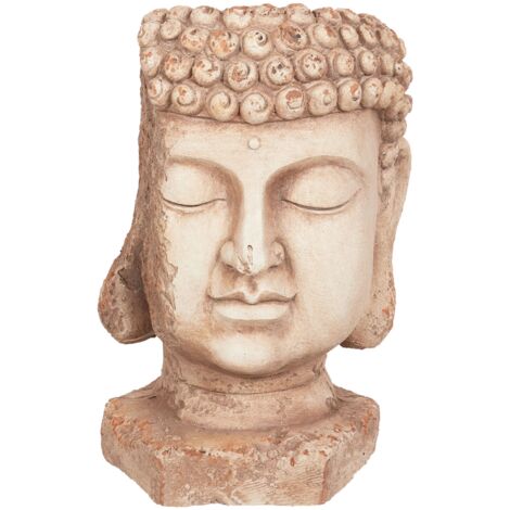 Vaso per piante retrò Magnesio Fioriera per interni esterni Testa di Buddha Sabbia Beige Butomus