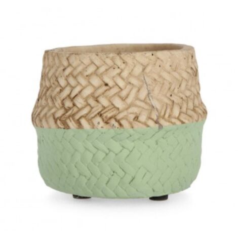 Vaso per uso interno "brazil" tondo naturale cemento Ø10x8h -Nero