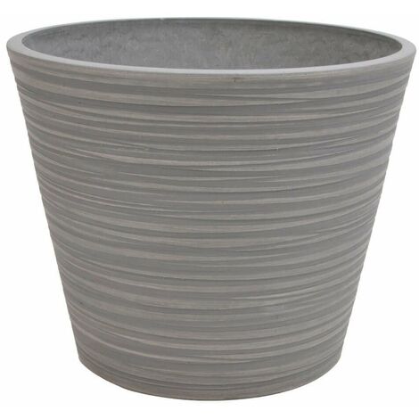 Vaso piccolo tondo da esterno giardino in fibra sintetica 31x25,4 cm Azalea -  Grey