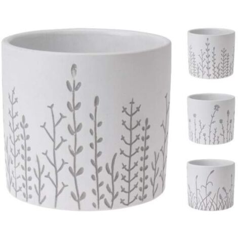 VASO PLANT 12X12XH11CM GRIGIO IN CERAMICA IN 3 MOD