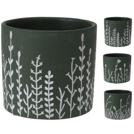 VASO PLANT D.12XH10CM VERDE IN CERAMICA IN 3 MODEL
