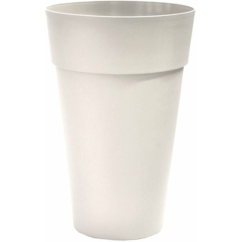 Vaso portavasi conico in resina modello Houston bianco e tortora diametro 35xH50 cm Telcom White