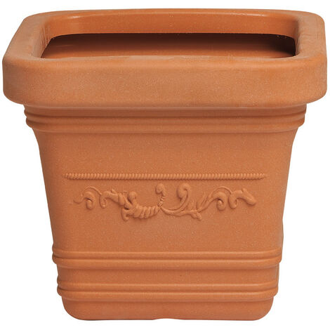Vaso Prestige in resina festonato decorato cm 40x40x35 per piante e fiori da balconi e terrazzi