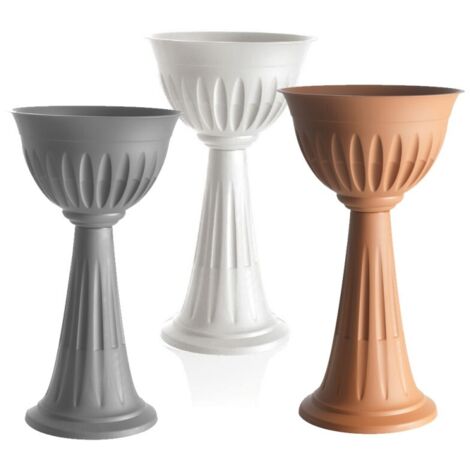 Vaso Pvc Con Piede   Cm 43 X H.74,5 Lt.20 - Grigio