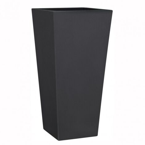 Vaso quadrato alto resina EROS cm. 60 ANTRACITE