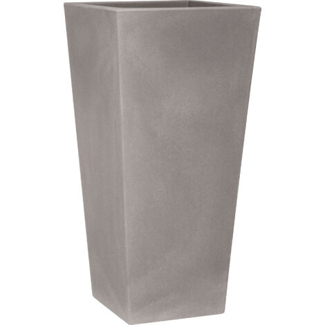 Vaso quadrato alto resina EROS cm. 60 CENERE